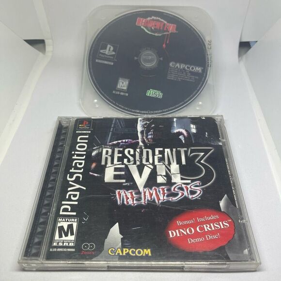 Resident Evil Lot Resident Evil 1 and RE3 Nemesis with Dino Crisis Demo PlayStat - Picture 1 of 7